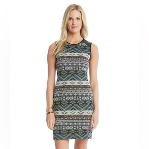 Karen Kane Fiesta Days Tribal Jacquard Sheath Dress Multicolor S